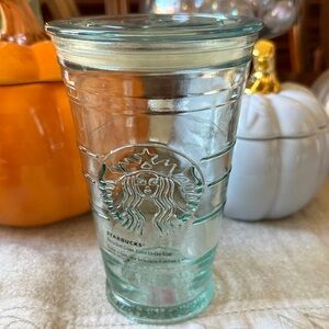 Starbucks Siren Mermaid logo 16oz recycled glass tumbler glass  made is Spain